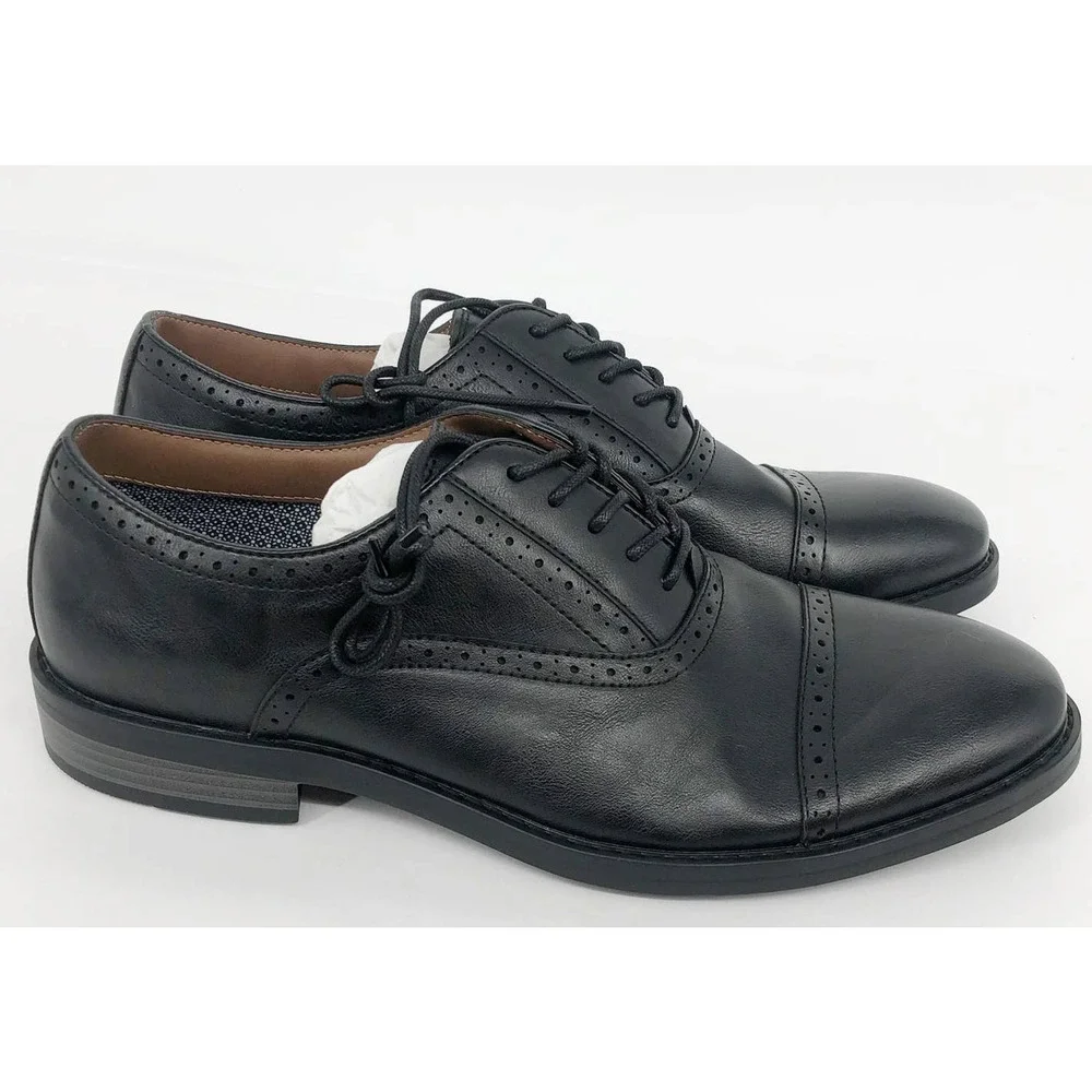 FAIRLANE & SONS Mens Feawin Flex Oxford Shoes 12 Black Stitchfix Leather NWOB